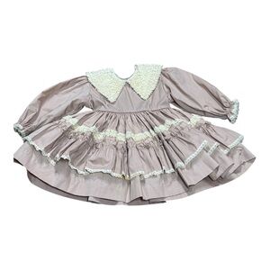 Vintage Mary Louise Original Ruffled Lace Circle Party Easter Dress